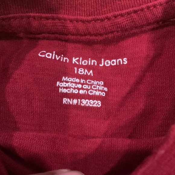 Calvin Klein Long-Sleeve Maroon T-Shirt in size 18M - Picture 3 of 4
